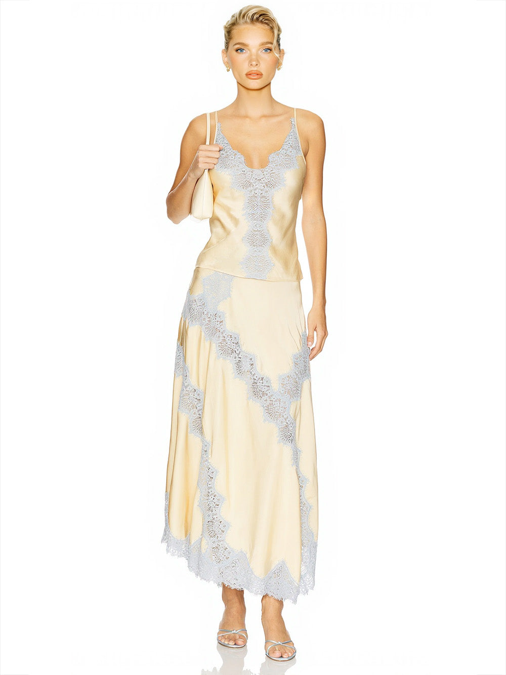 Elegant Lace Camisole Tank Top & Skirt Two-Piece Set