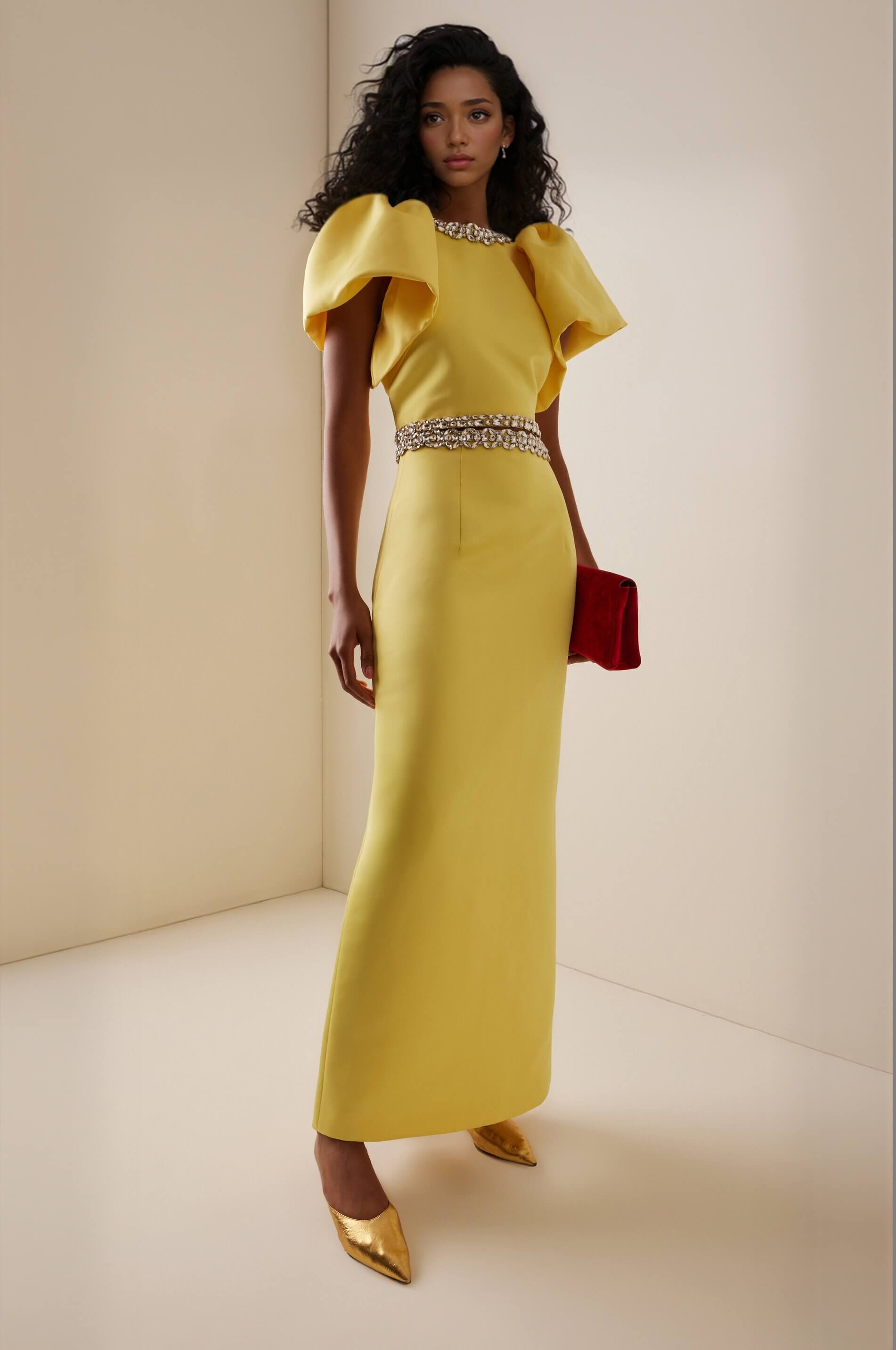 Beautiful Embellished Satin Maxi Skirt