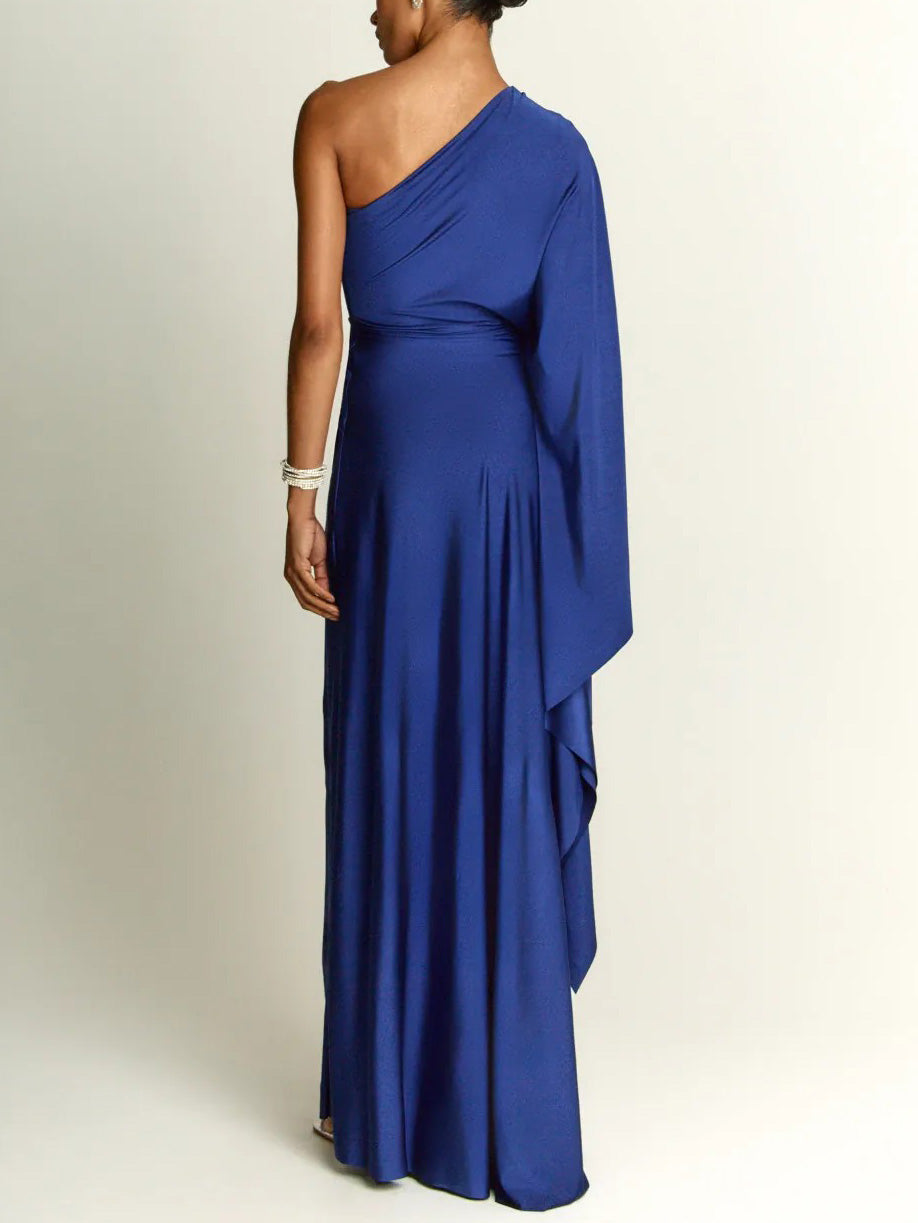 Elegant One Shoulder Long Party Slit Maxi Dress