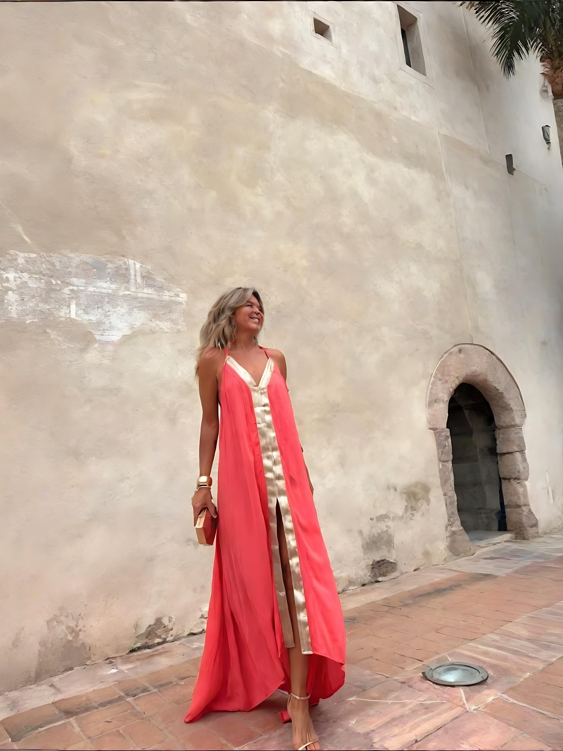 The Coral Gold Gown
