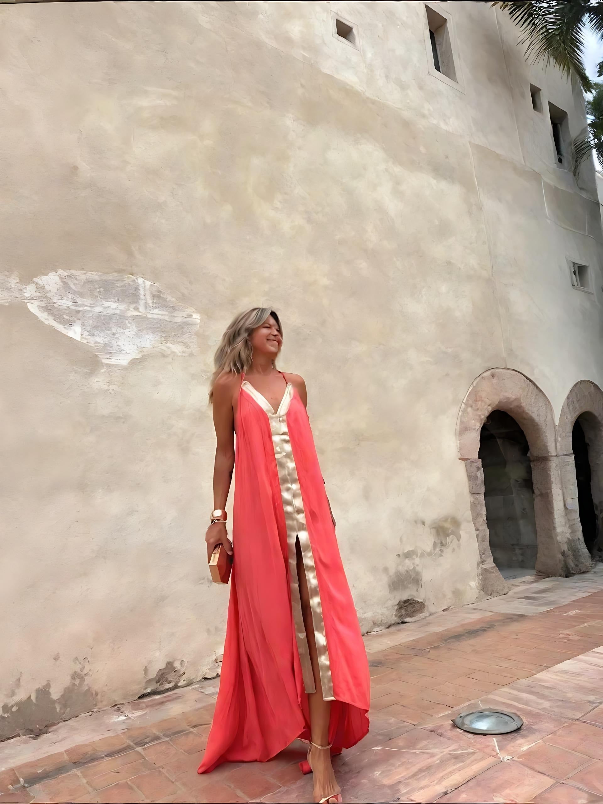 The Coral Gold Gown