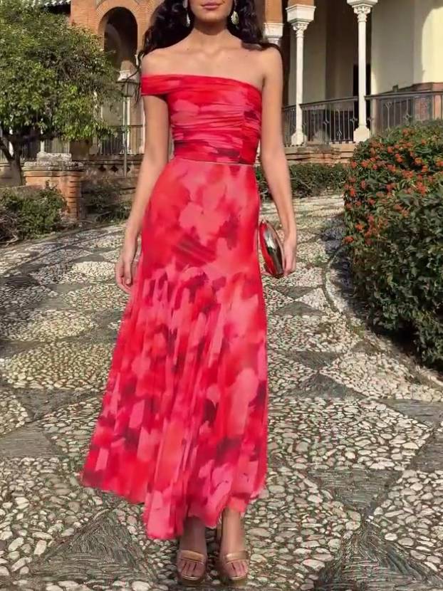 Unique Printed Tube Top And Skirt Two-Piece Set