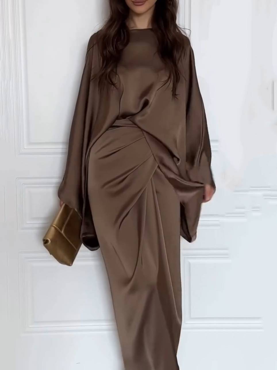 Minimalist Loose Shirt And Lace-up Skirt Suit-Shirt