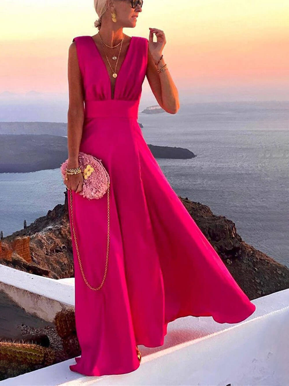 Elegant Novel Romance V Neck Maxi Party Dress