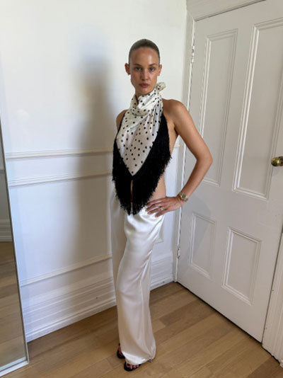 Polka dots Chiffon Fringe Scarf
