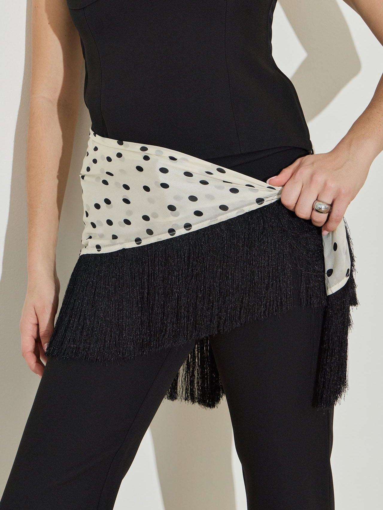 Polka dots Chiffon Fringe Scarf