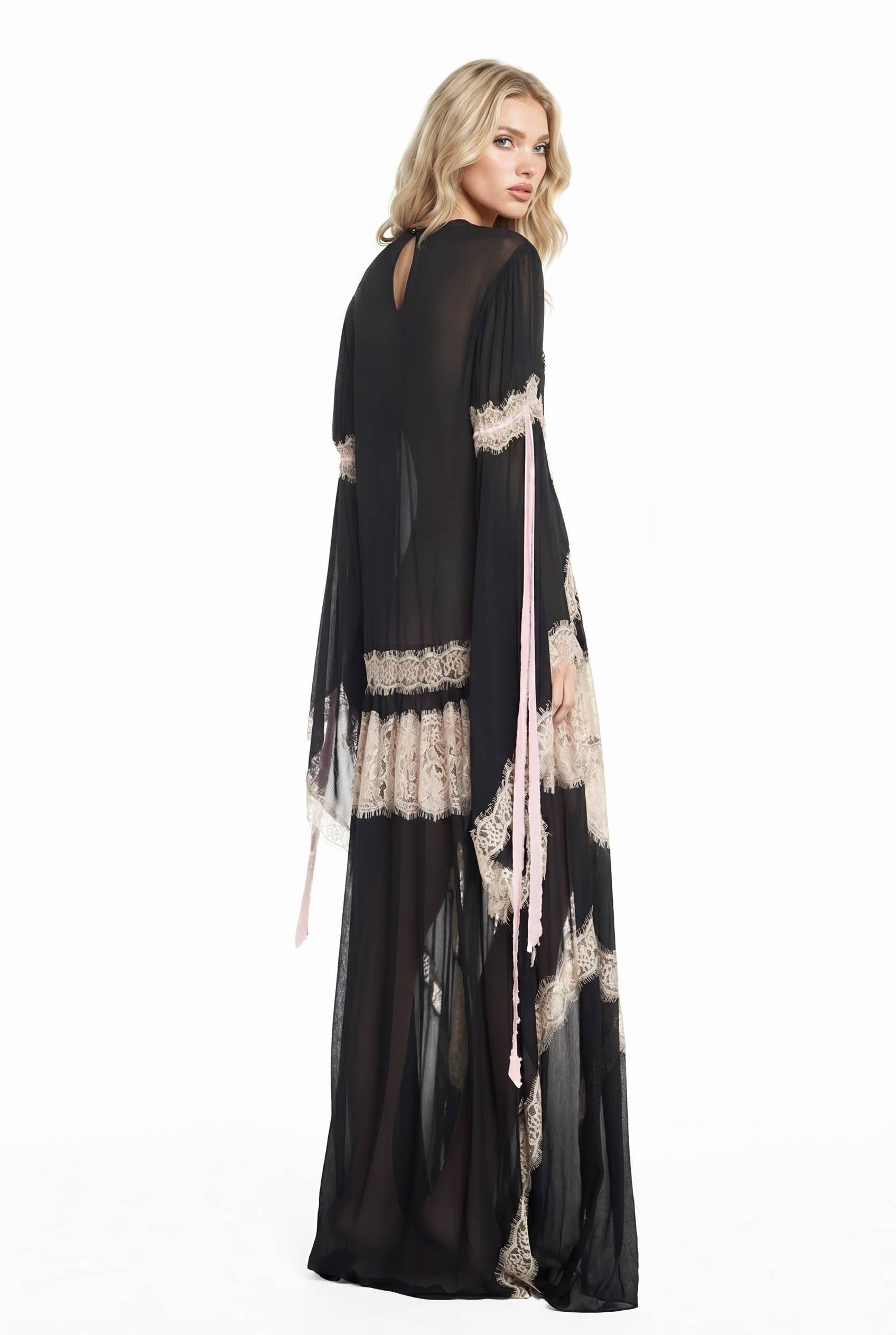 Lace Panelled Maxi Dress