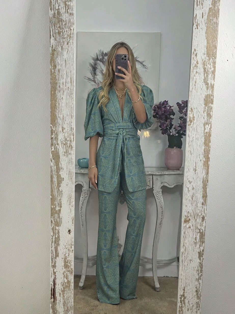 Casual Ethnic Style Printed Flared Pants