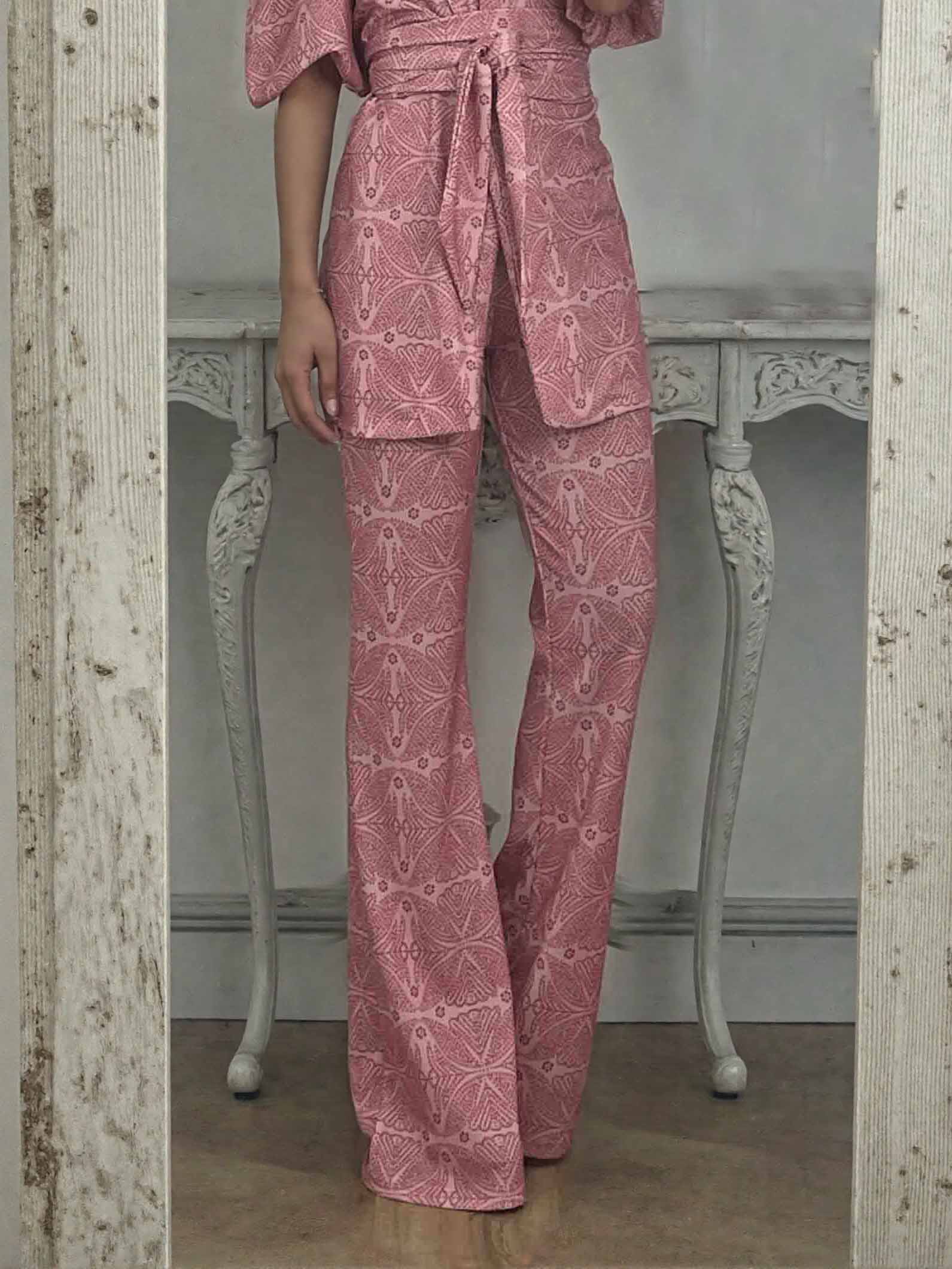 Casual Ethnic Style Printed Flared Pants