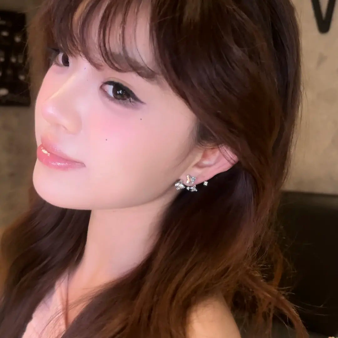 Colorful Butterfly Vine Zirconia Drop Earrings