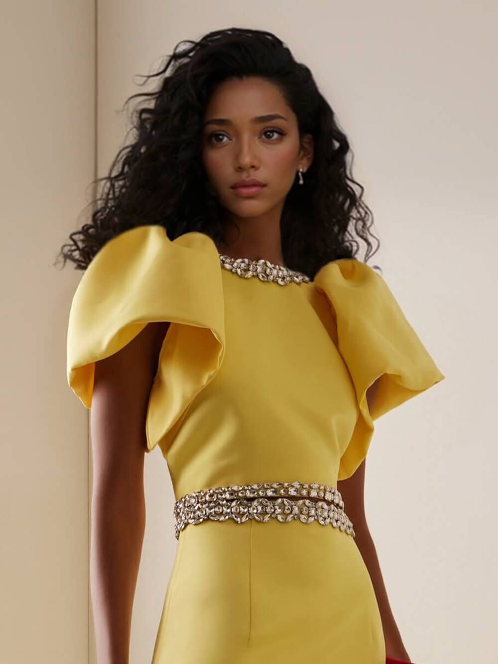 Beautiful Embellished Satin Crop Top