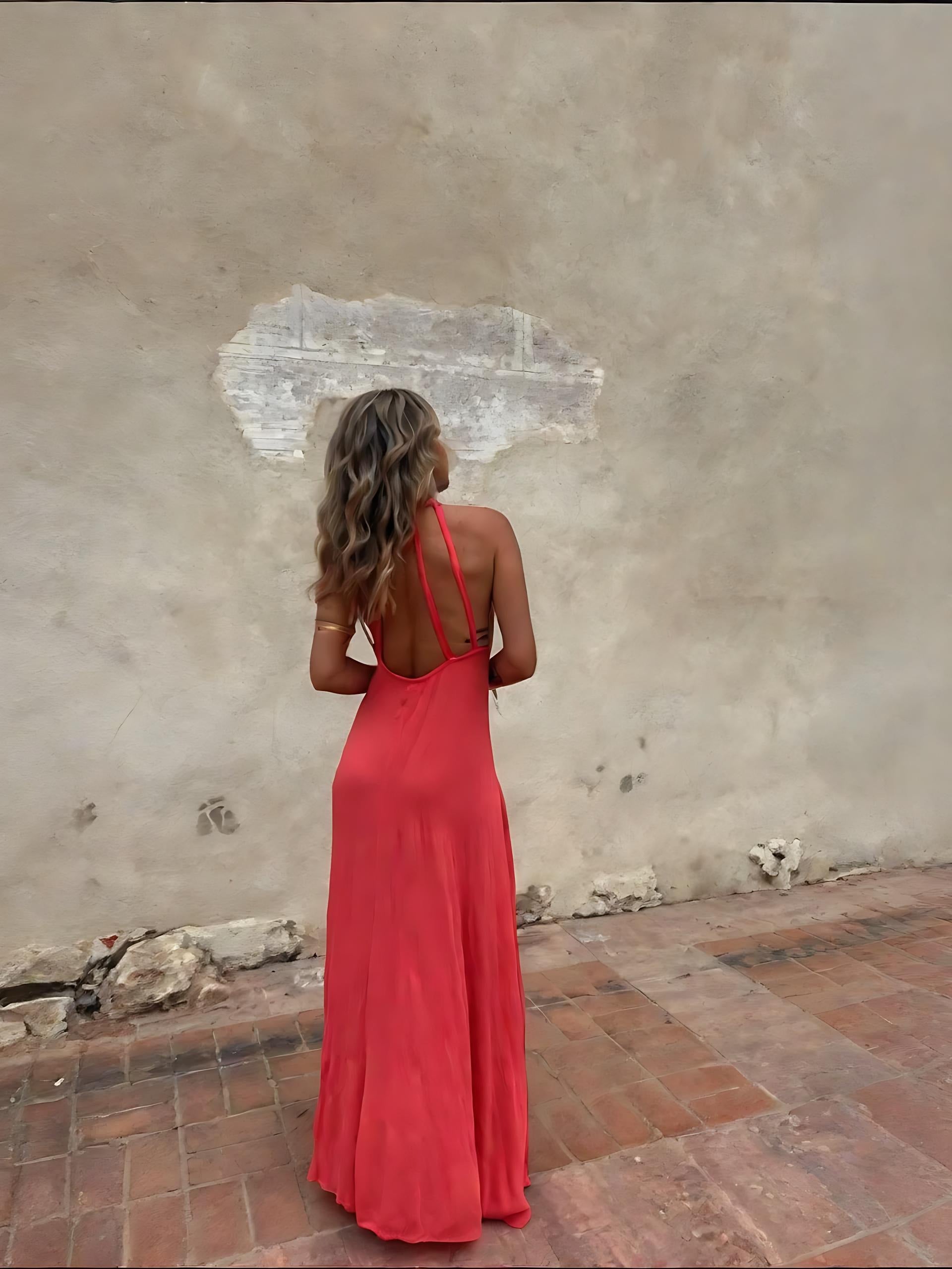 The Coral Gold Gown