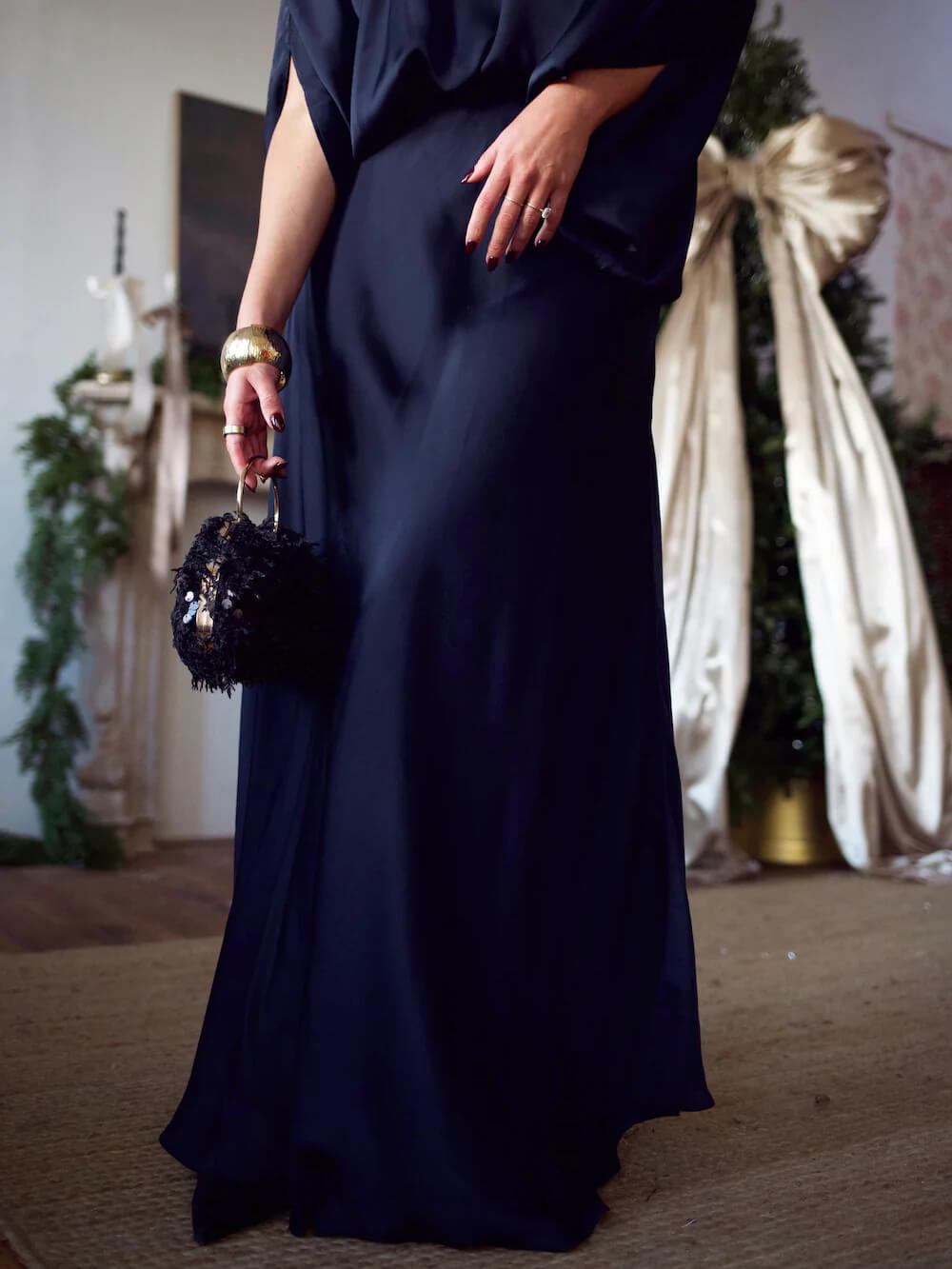Exquisite Satin Pleated Shirt and High-Waist Maxi Skirt Set