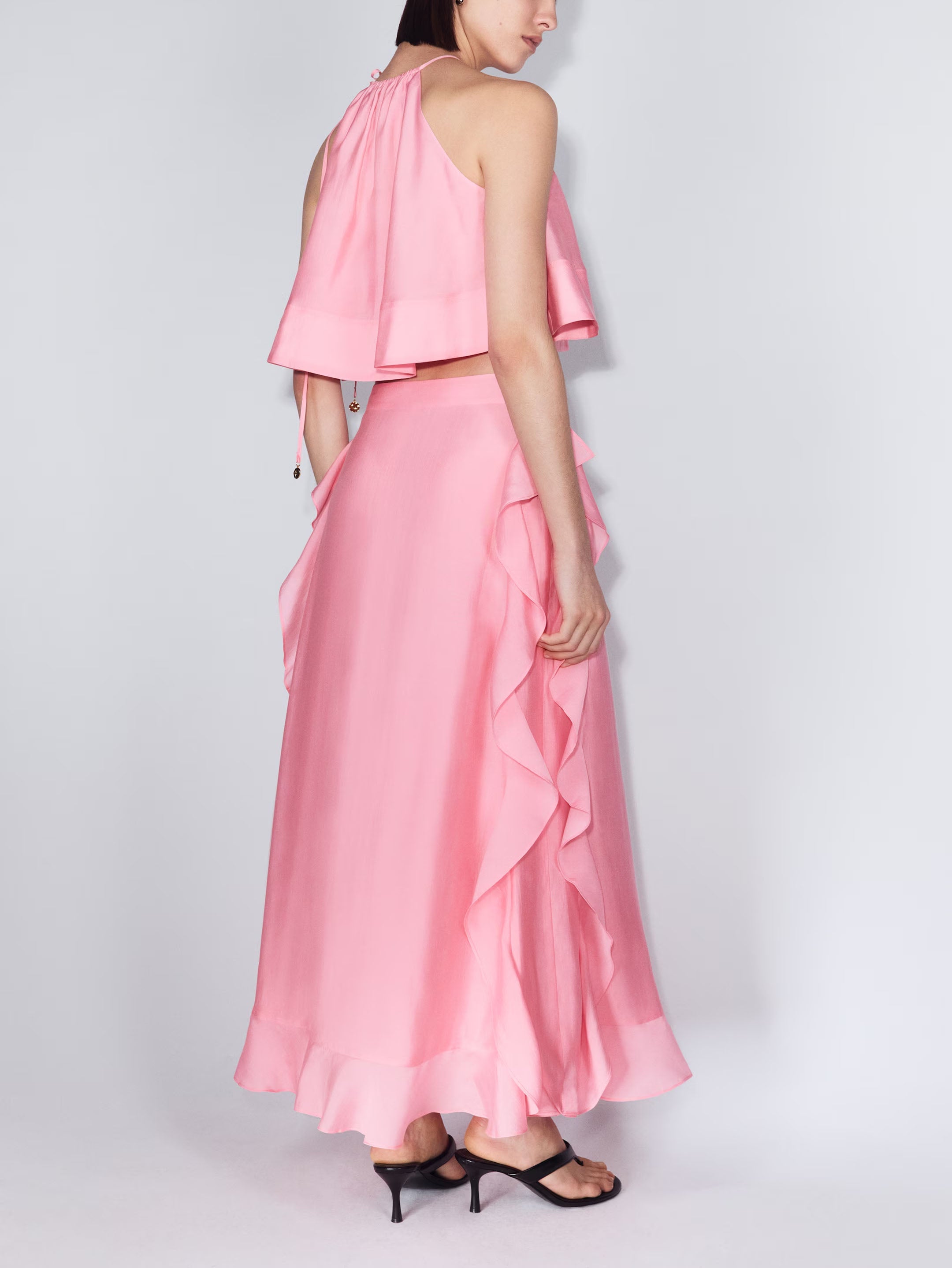 Oversized A-line top & Flounced skirt