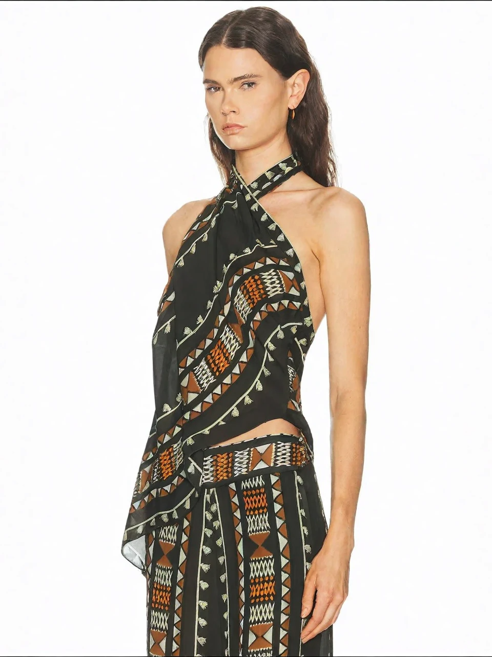 Bohemian Halter Print Wide-Leg Set
